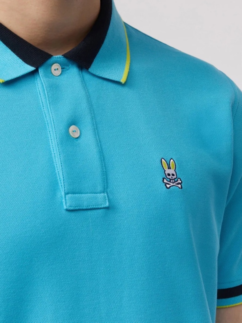 NWOT [Psycho Bunny] Blue Pima Cotton Short Sleeve Piqué Polo Shirt | 6 · Large